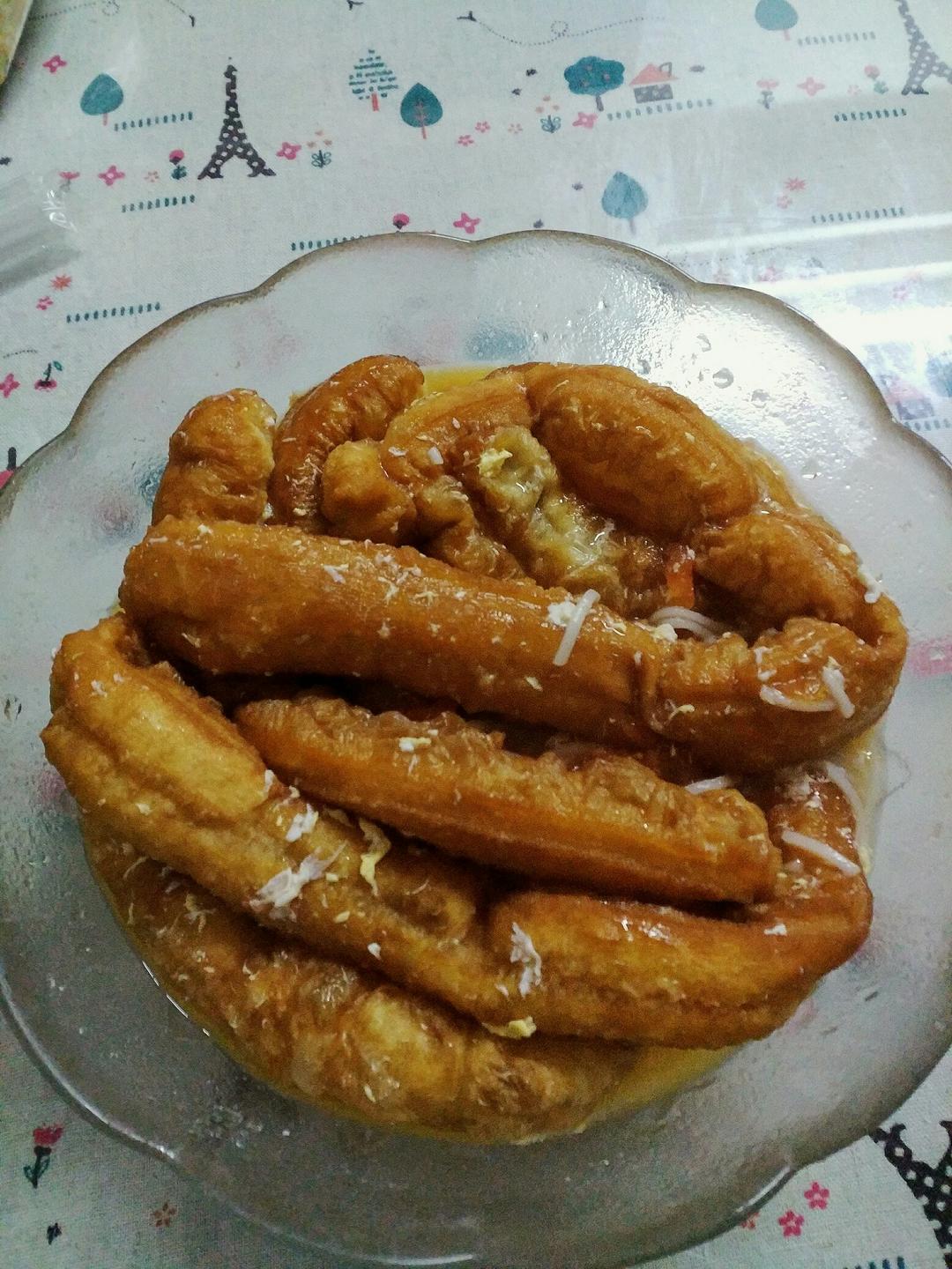 口菇鸡汤泡油条