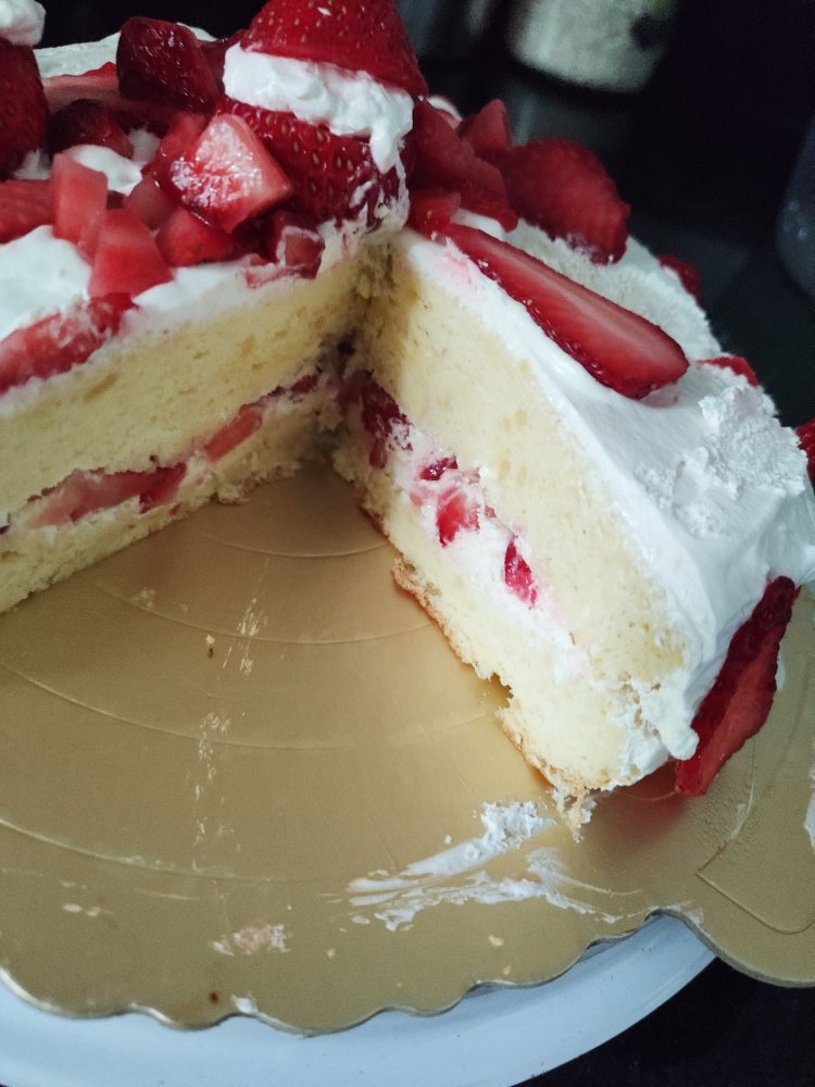草莓花式蛋糕
（8寸活底圆模）