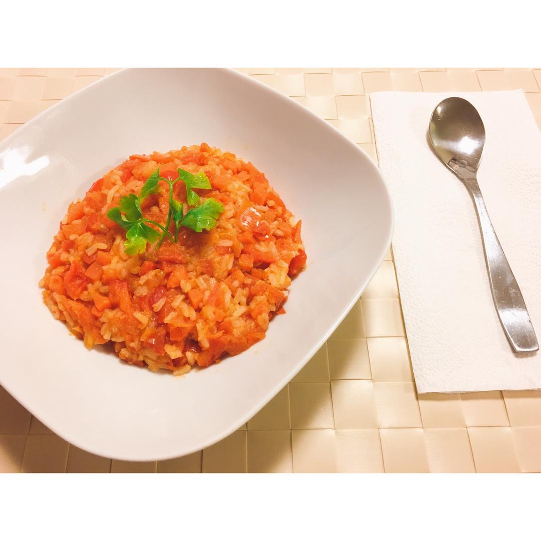 红色系茄汁炒饭