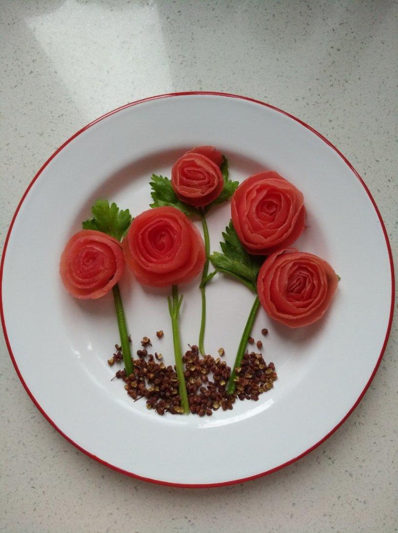 疏桐zqq做的番茄皮玫瑰花
