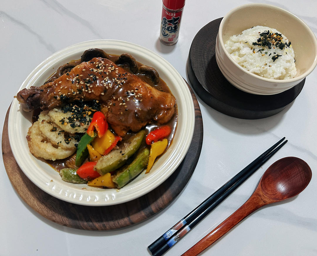 日式蔬菜鸡腿汤咖喱的做法