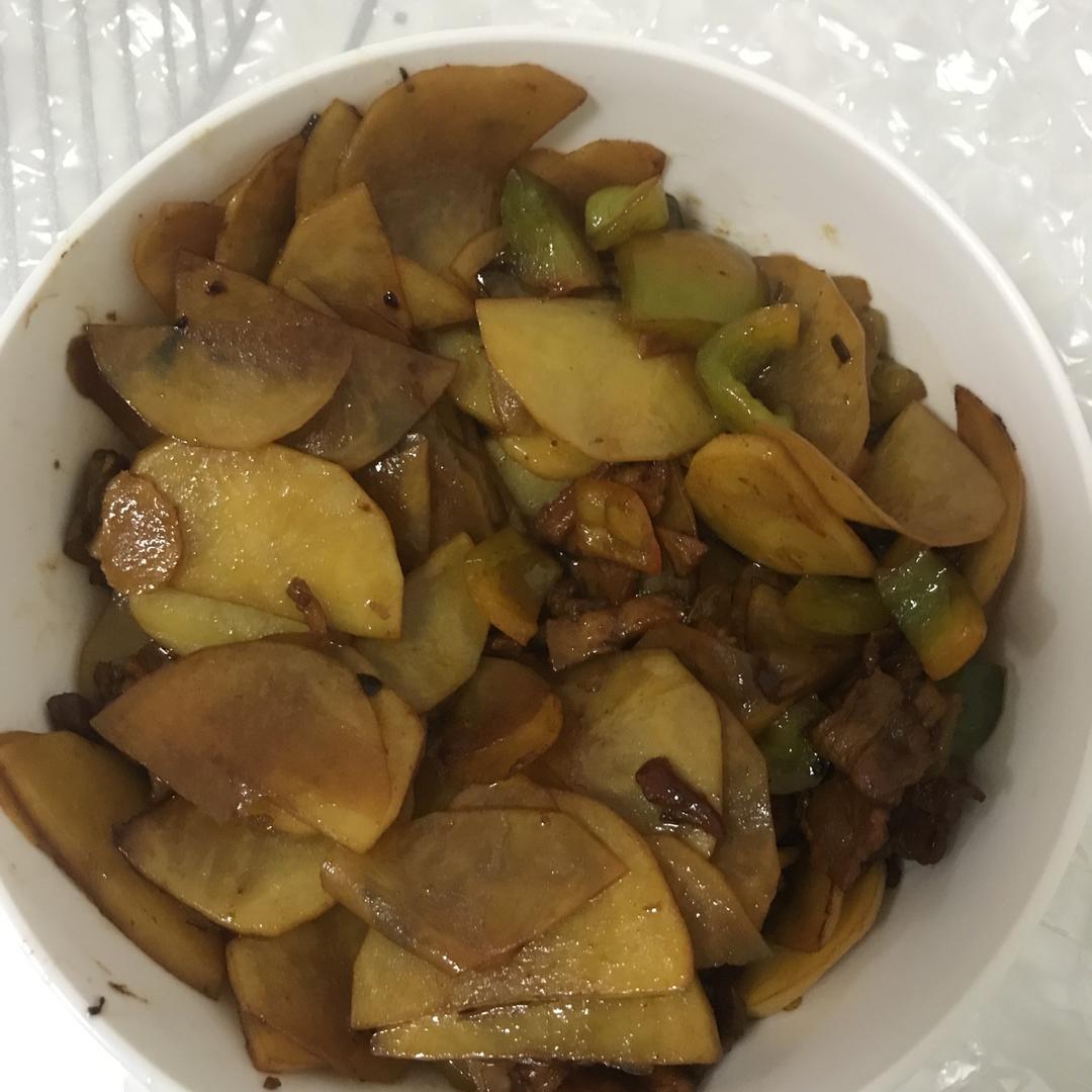 无油版青辣椒土豆片炒肉