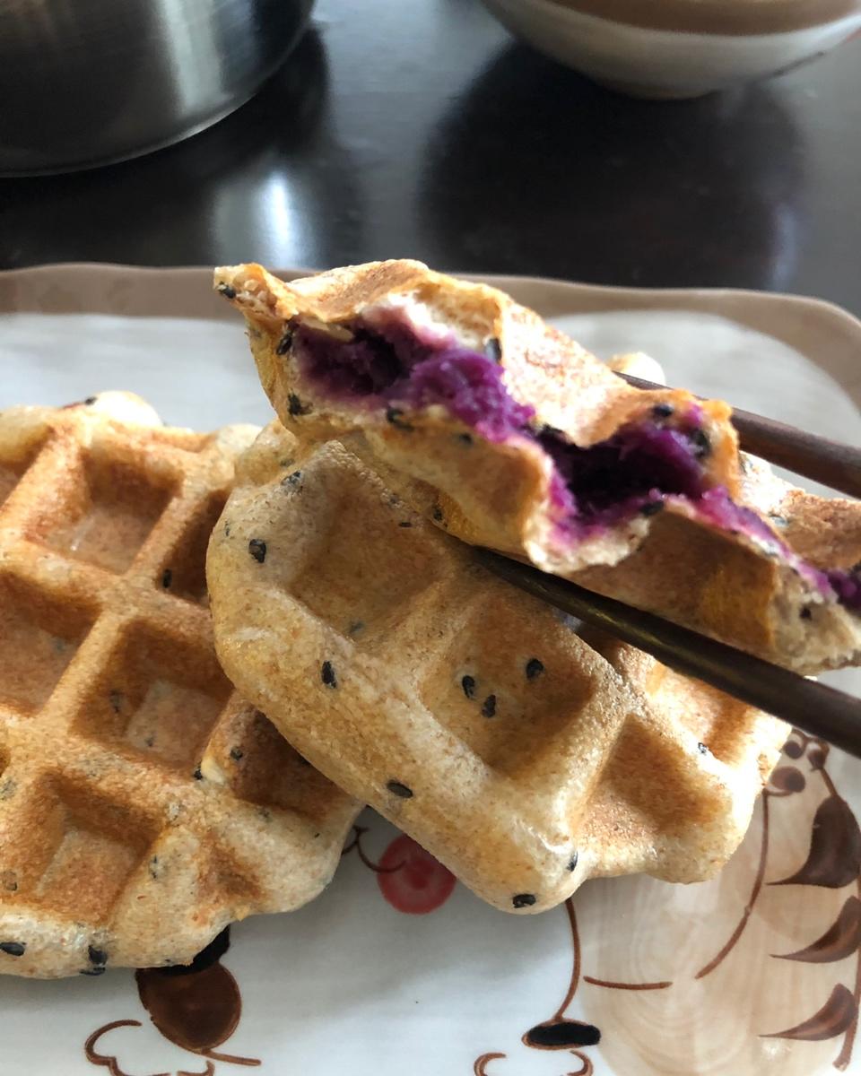 紫薯奶酪华夫饼