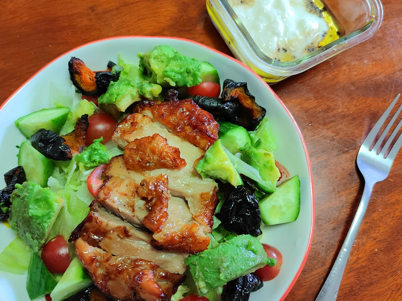 低脂低卡❗️油醋汁 ❗️鸡胸肉蔬菜沙拉