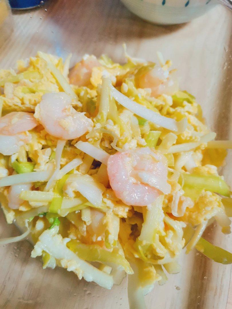 虾仁韭黄滑蛋