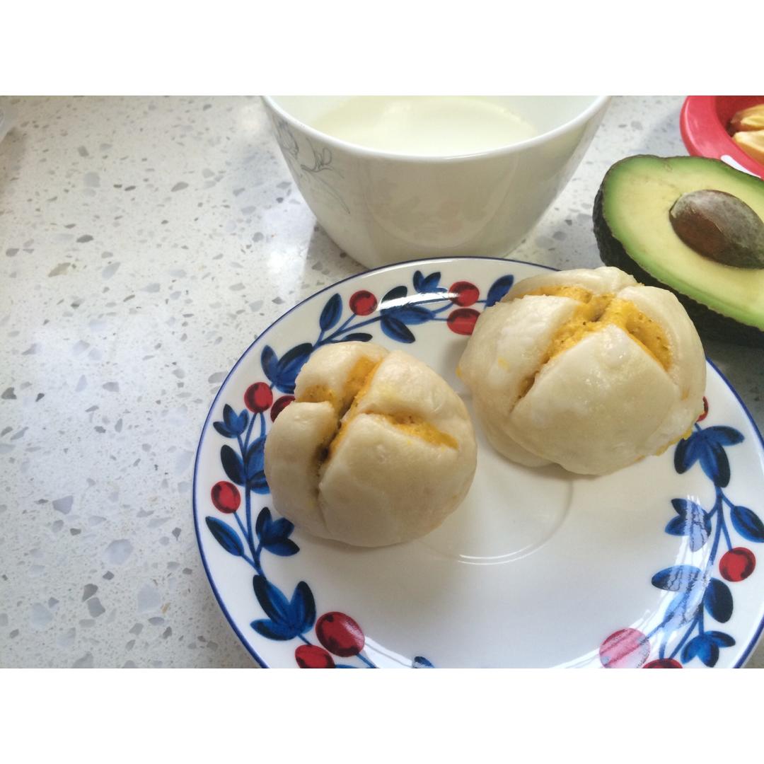 南瓜紫薯花样馒头