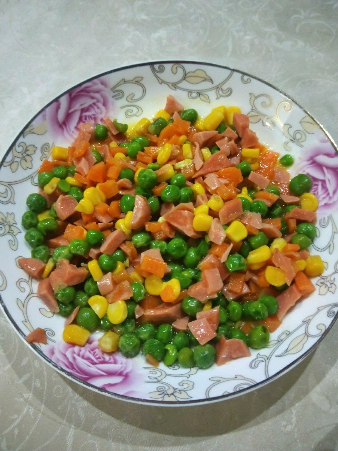 青豆玉米火腿粒粒炒