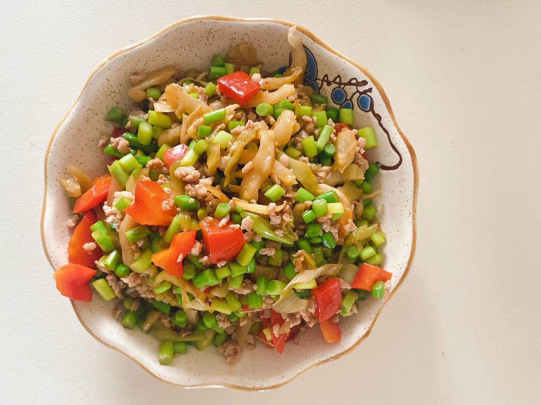 蒜薹肉沫➕榨菜