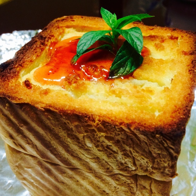 咖啡的快乐做的蜂蜜厚多士