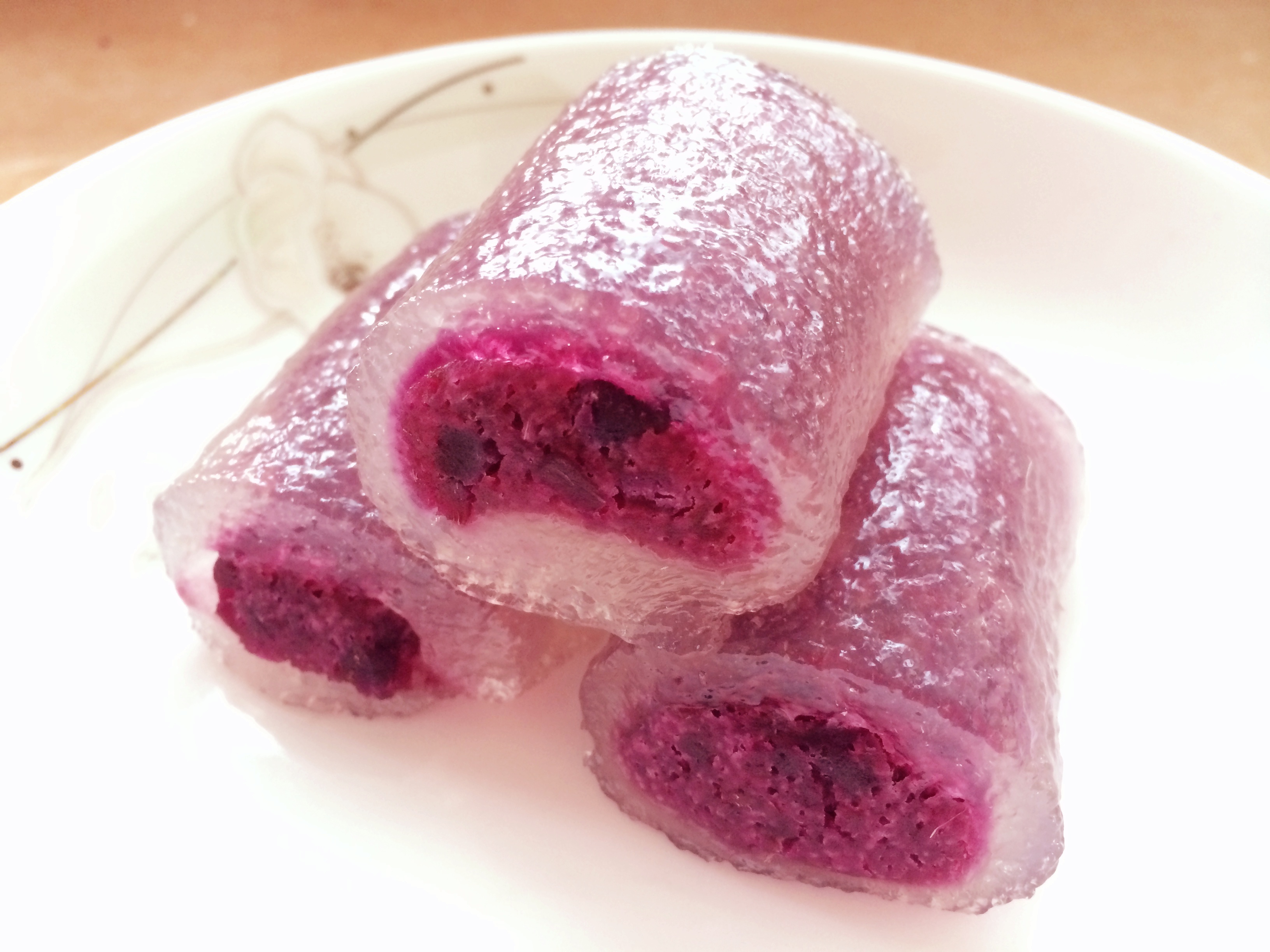 欢吖吖做的水晶紫薯糕