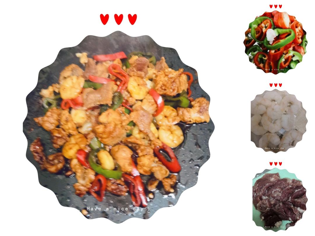 虾仁炒肉的做法