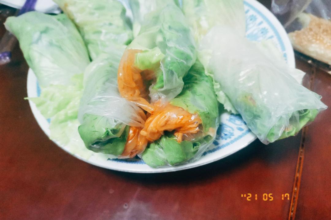 吃不胖的生菜鸡丝卷