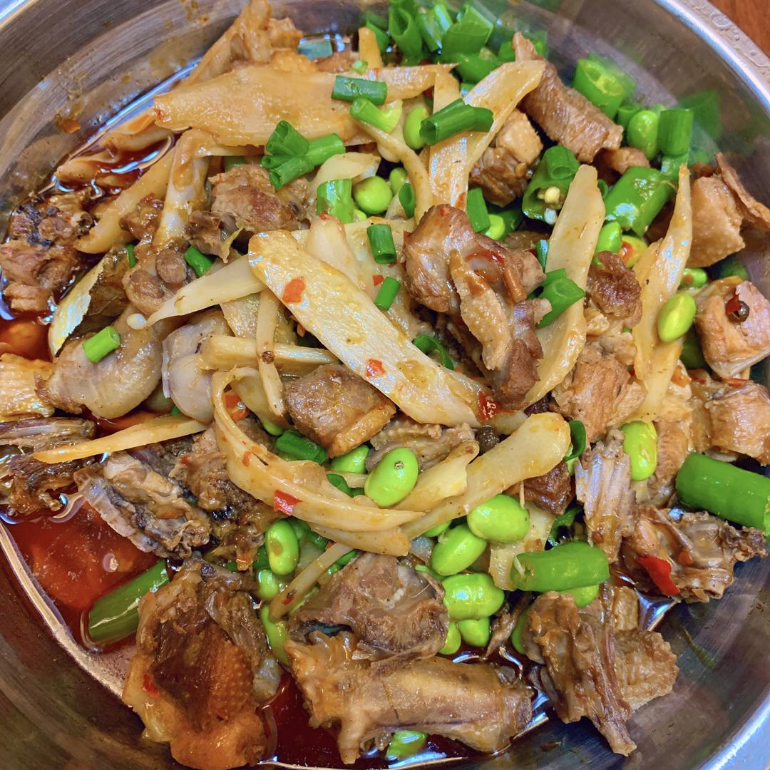 子姜毛豆爆鸭