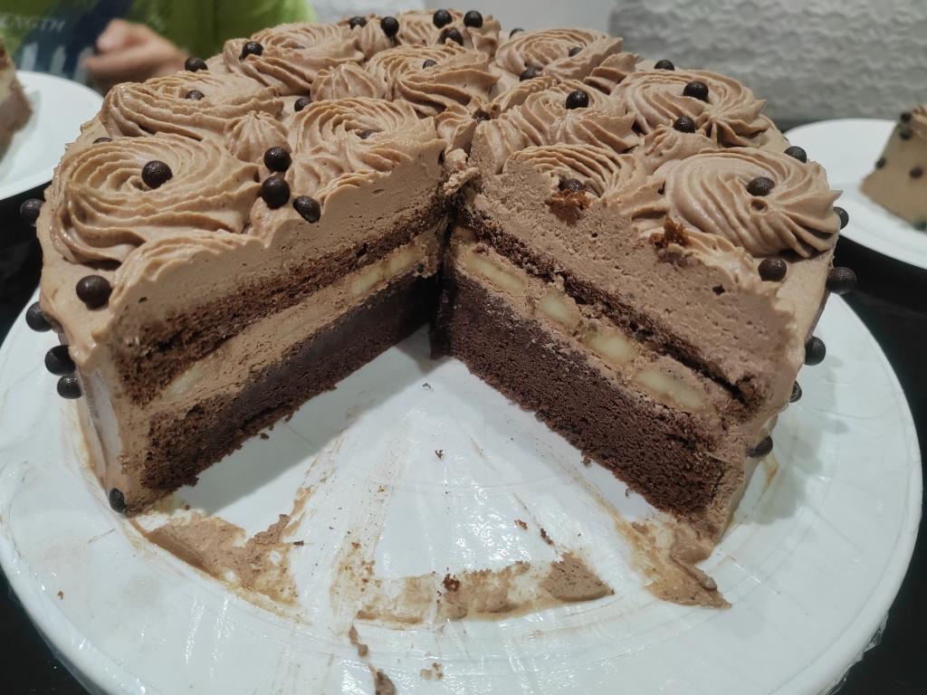 可可摩卡奶油蛋糕（香蕉馅）附可可戚风胚制作