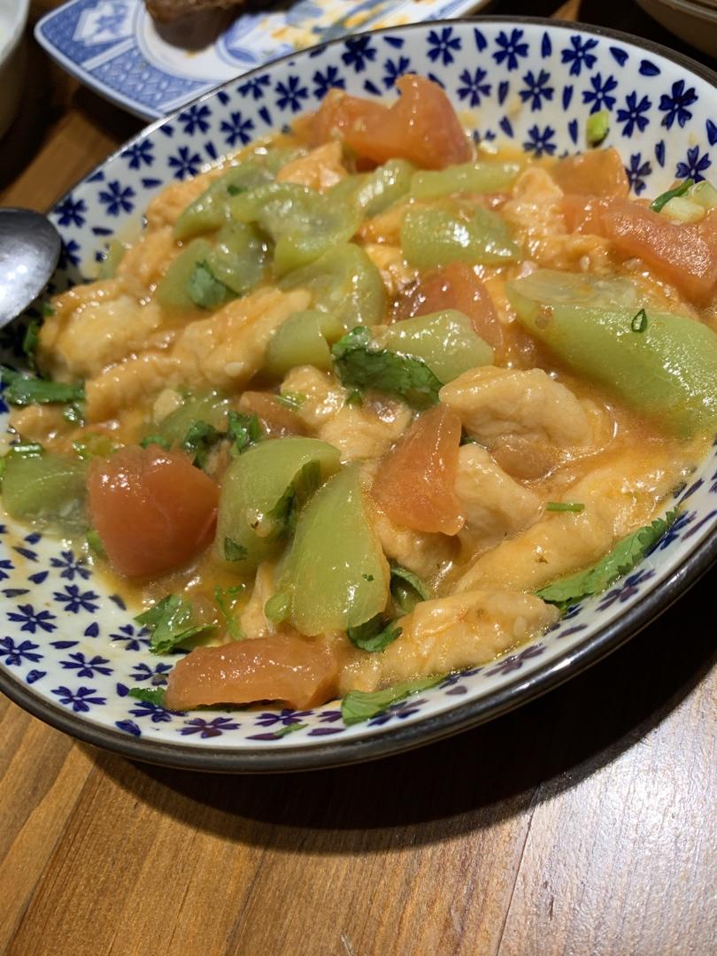 丝瓜毛豆烧油面筋