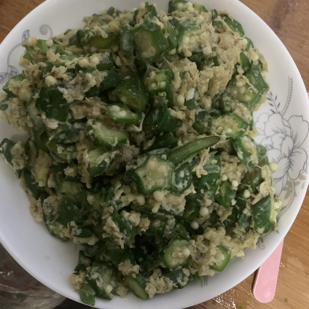 秋葵炒鸡蛋