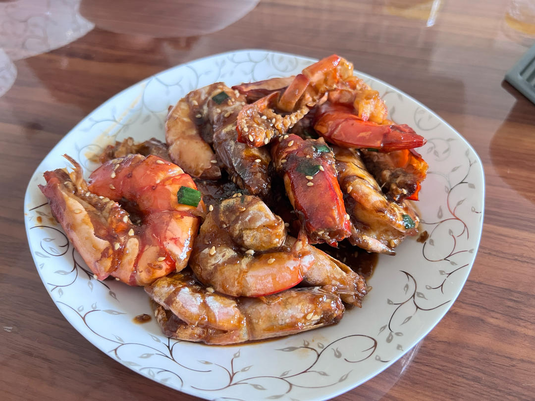 芥末大虾🦐好吃到舔手指