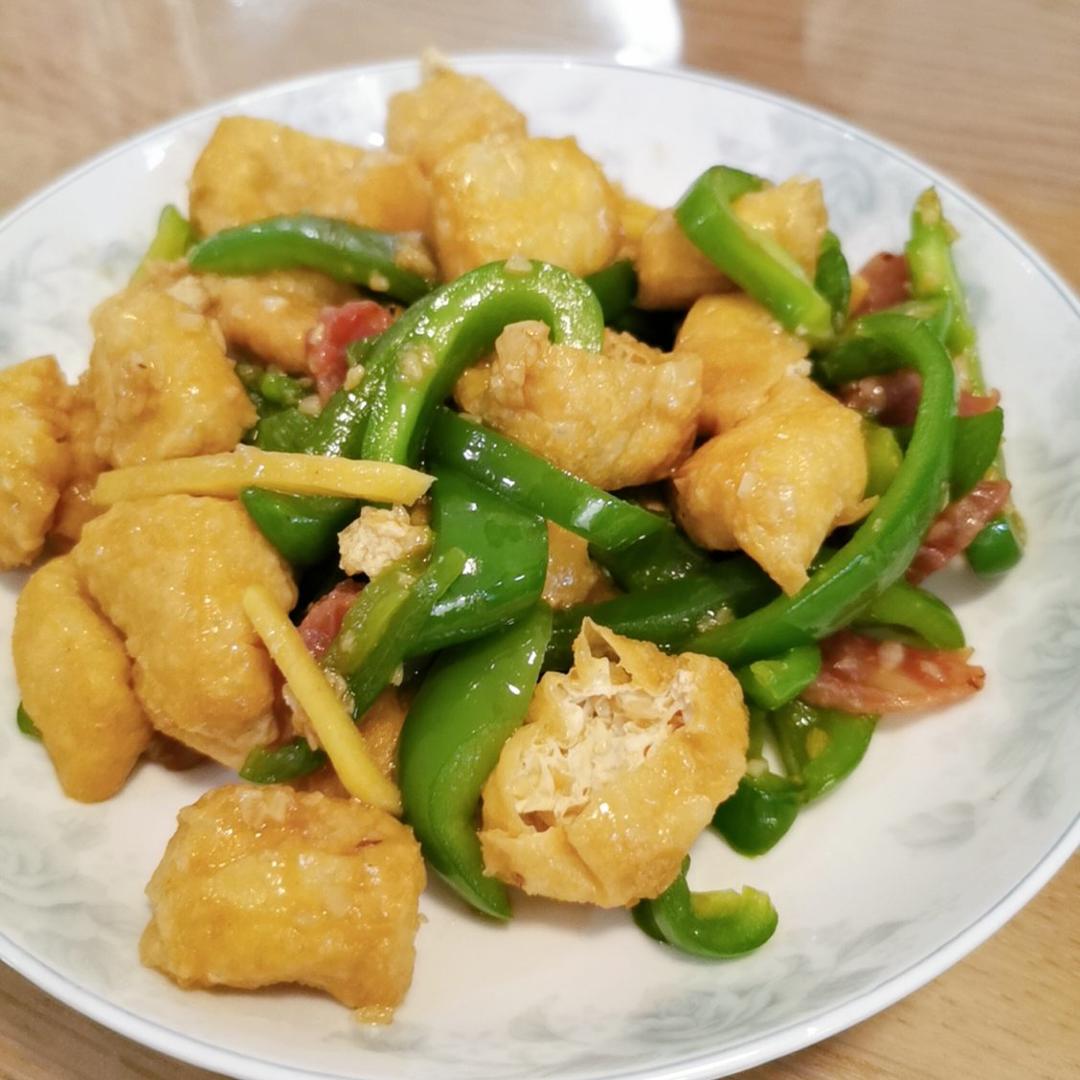 青椒油豆腐
