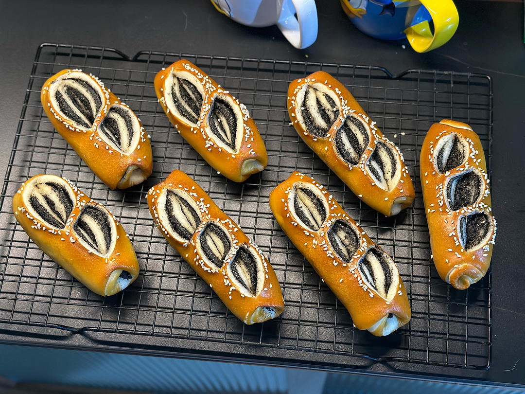 原味（抹茶）2款奶酥馅德式碱水面包｜一次搞定两种口味｜高颜值｜快手｜免手套膜｜免发酵