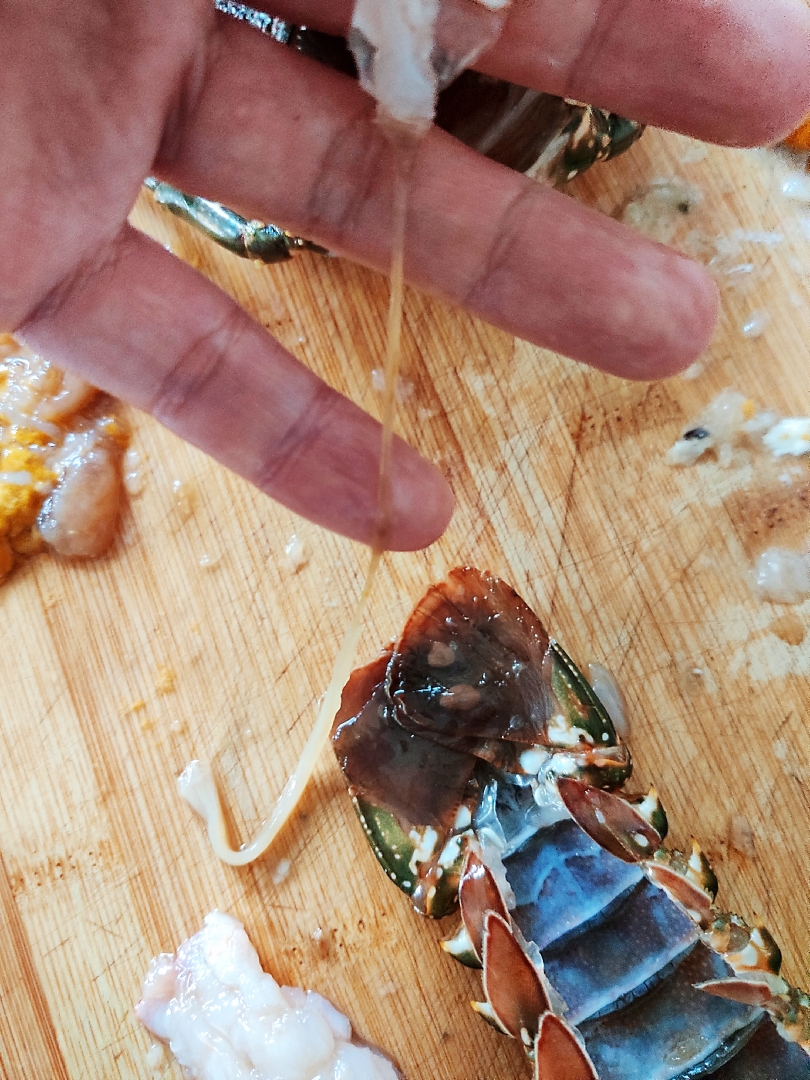 澳洲青龙（大花龙）虾（蒸+粥，一虾两吃）的做法 步骤5