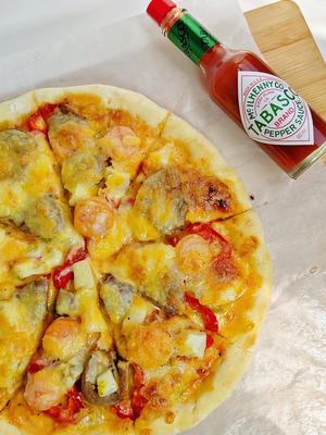 懒人食谱🔥自制超快手海陆双拼披萨的做法 步骤8