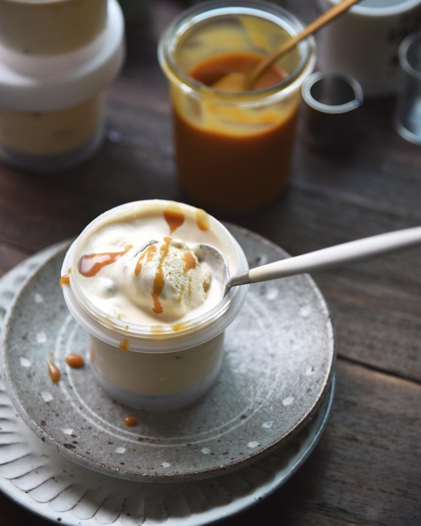 焦糖酱红提冰淇淋