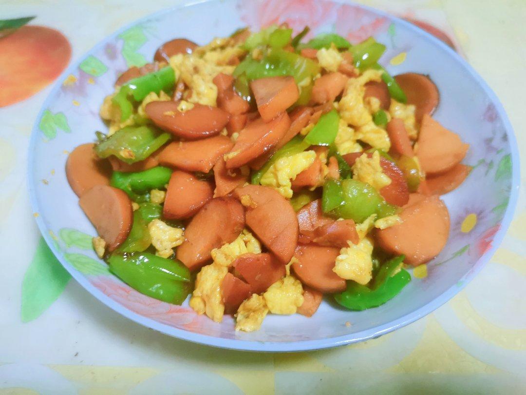 快手菜-青椒鸡蛋炒火腿