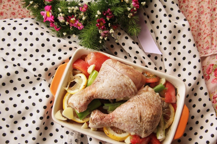 香蒜蕃茄烤鸡腿