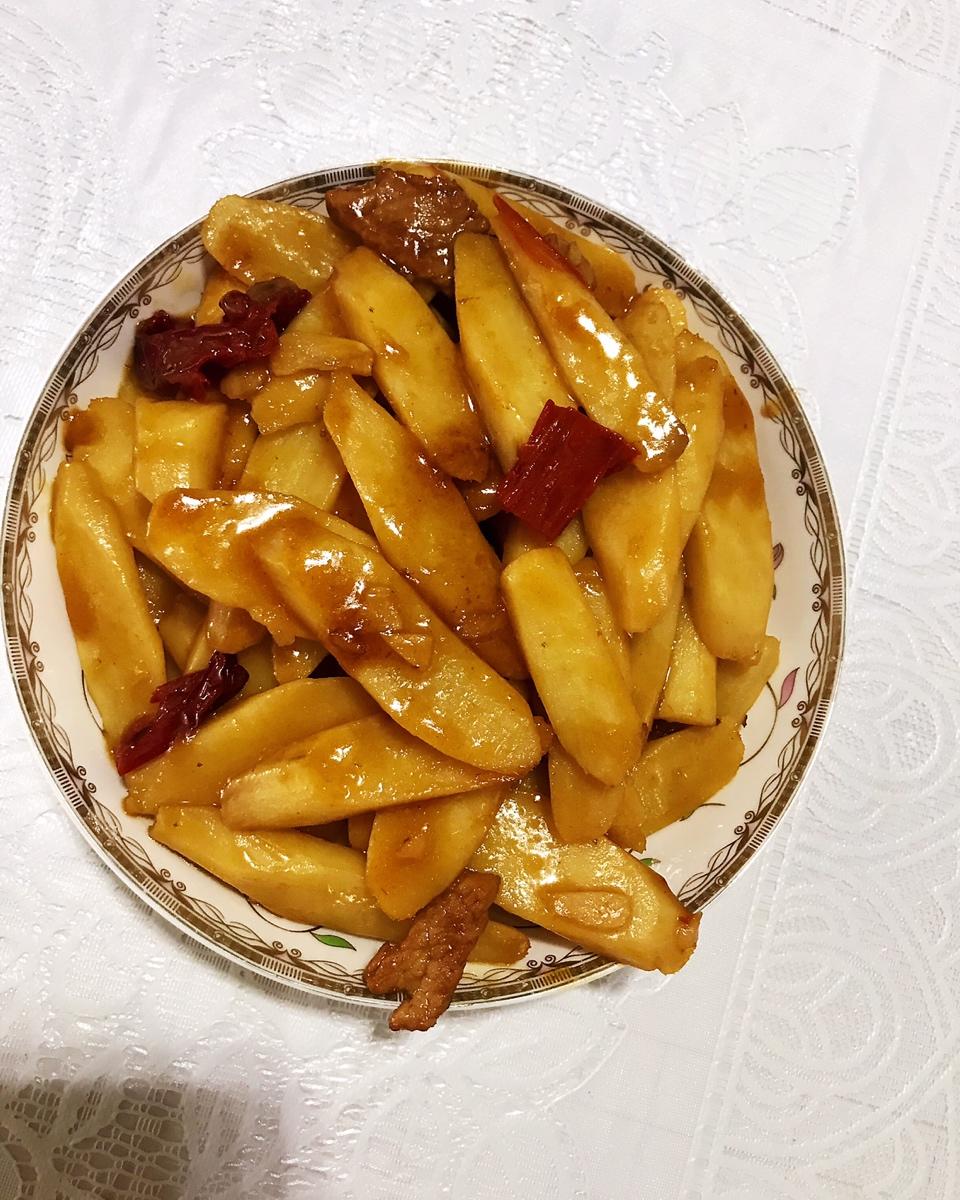 流苏的空间做的红烧山药