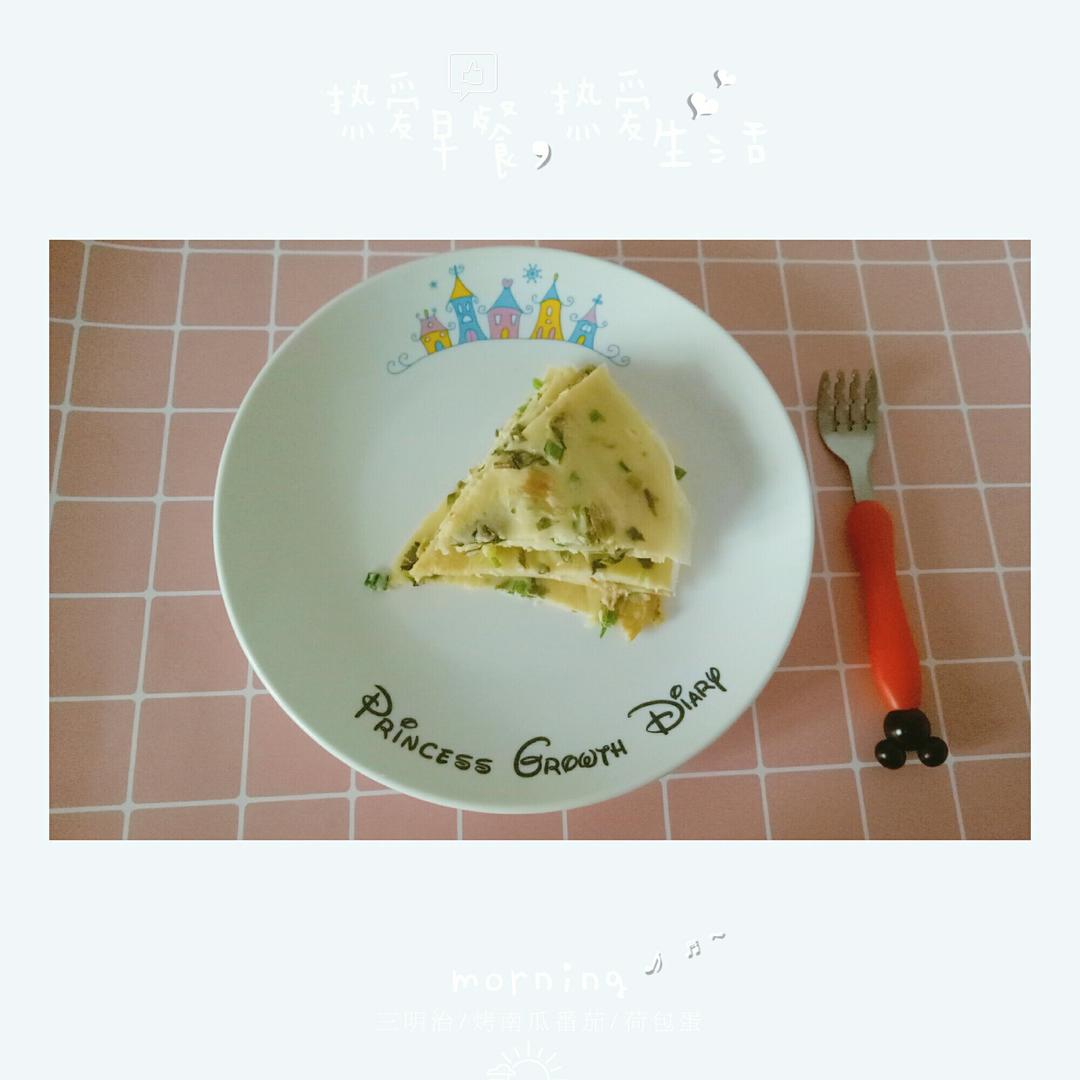 火腿肠葱花鸡蛋饼