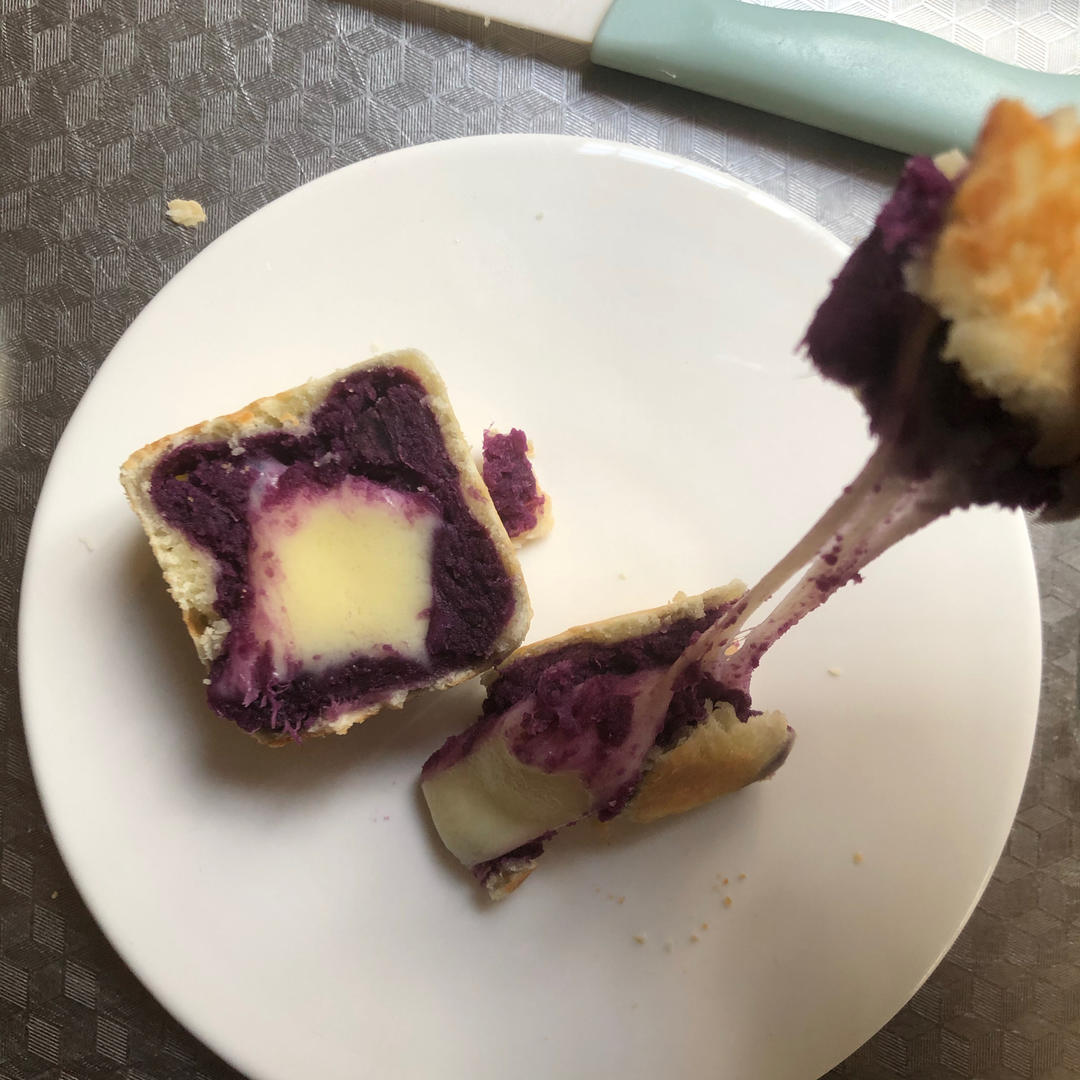 网红爆浆紫薯仙豆糕(低卡版)超长拉丝