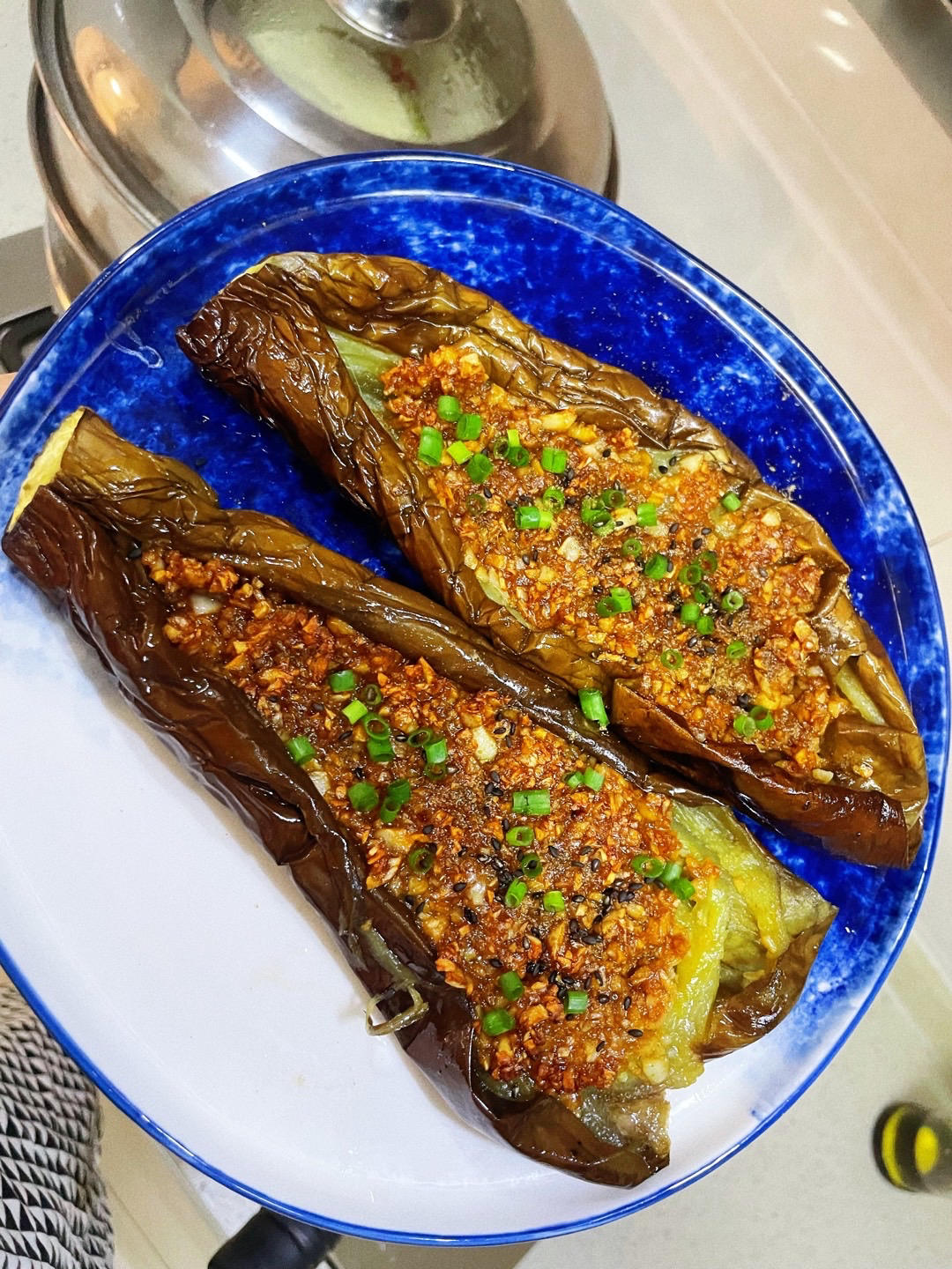 🔥蒜蓉烤茄子🍆｛空气炸锅食谱｝