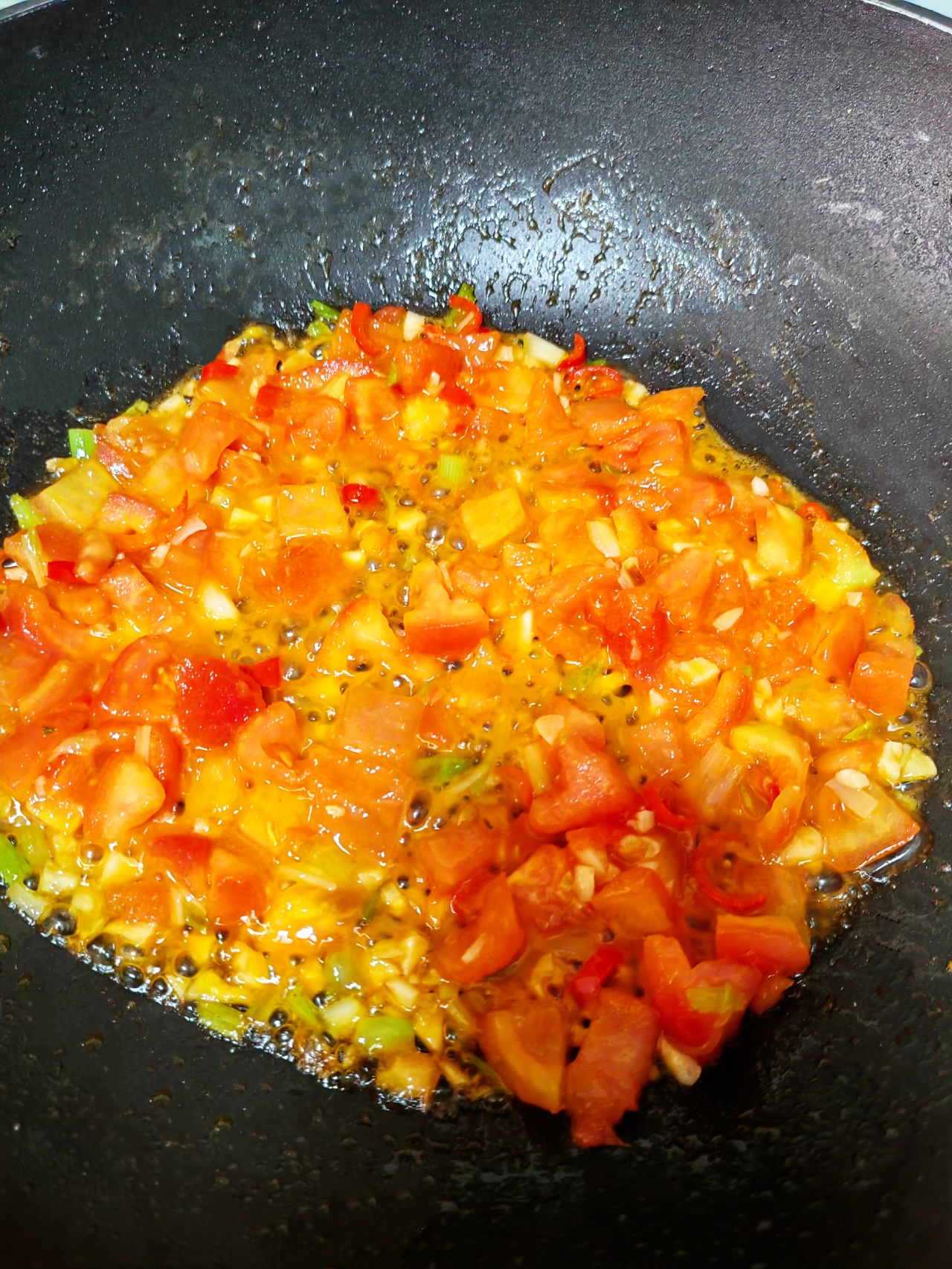 酸甜绵软的番茄鸡蛋炖豆腐的做法 步骤12