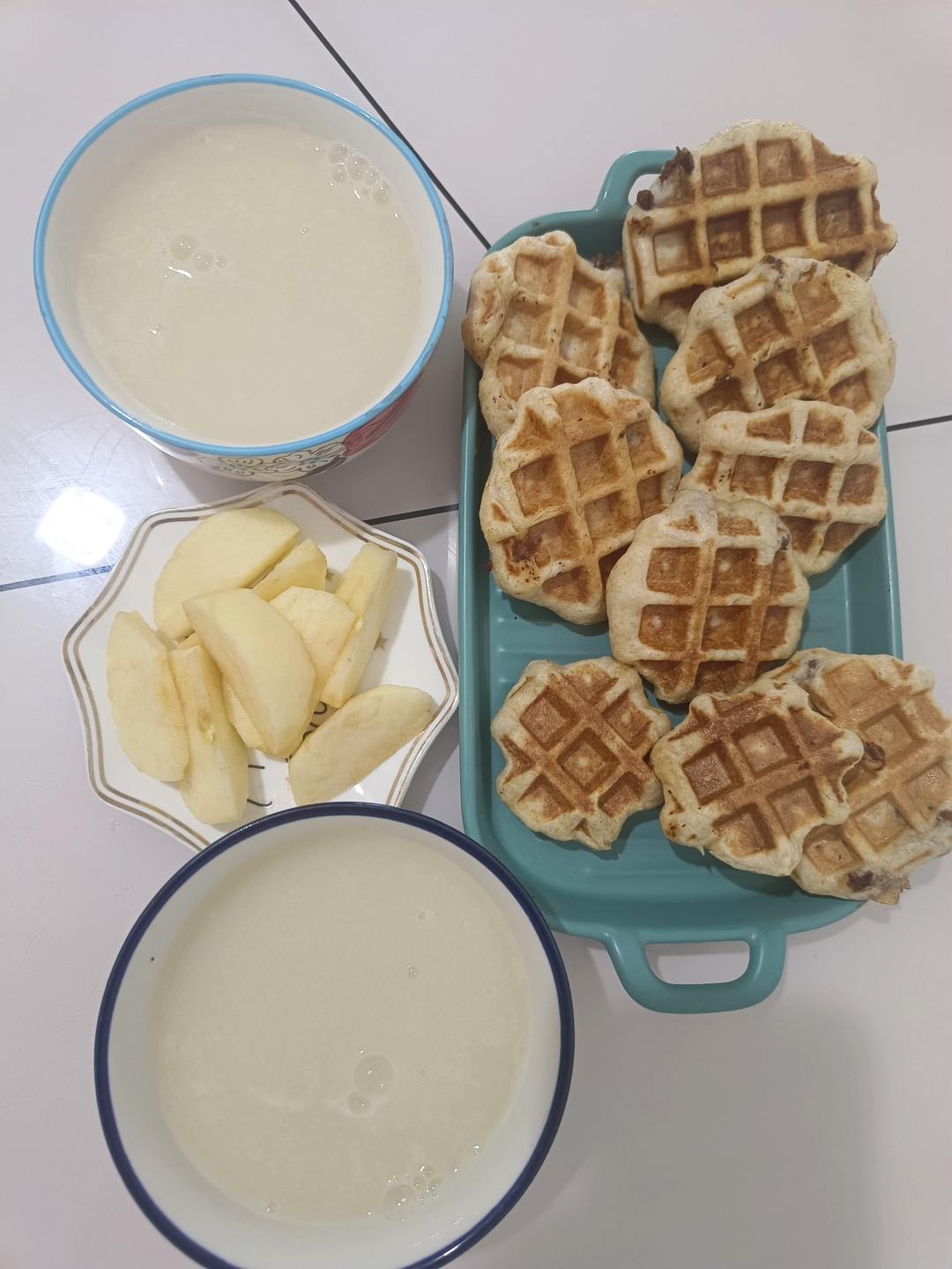 🔥酵母版‼️黑全麦咸蛋黄肉松黄金双酪华夫饼🧇