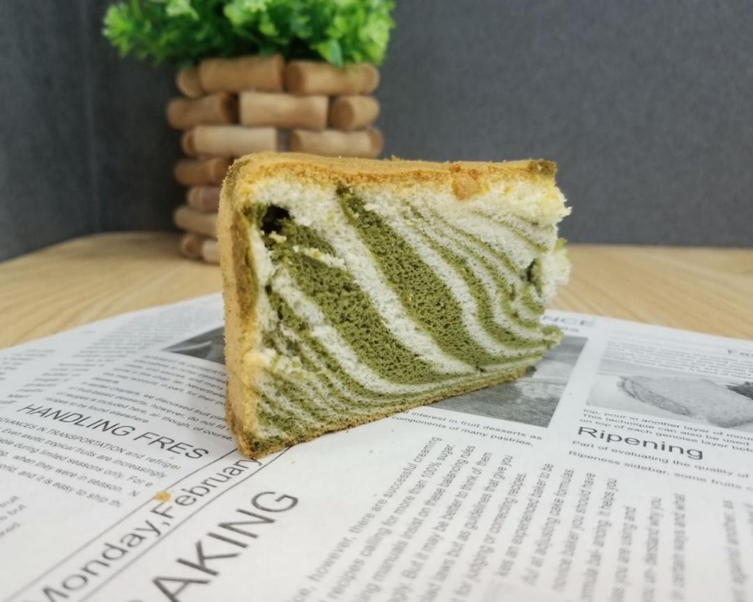 抹茶斑马戚风蛋糕-8寸