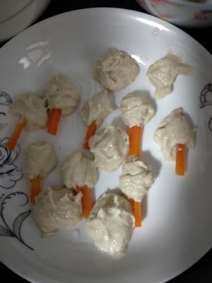 时蔬胡萝卜虾棒简单宝宝手指辅食物的做法 步骤5
