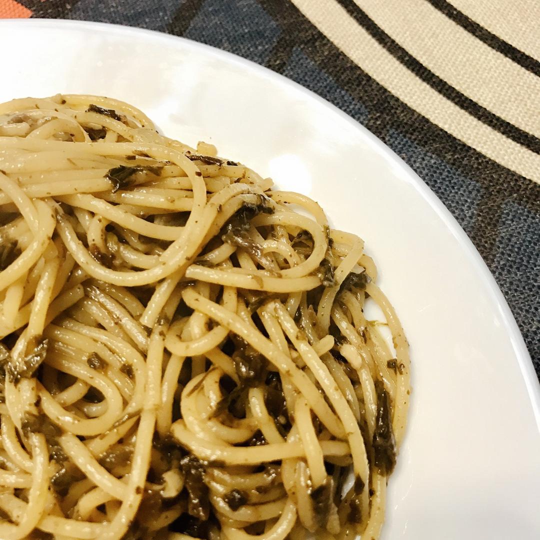 可能是最好吃系列--橄榄菜培根意面