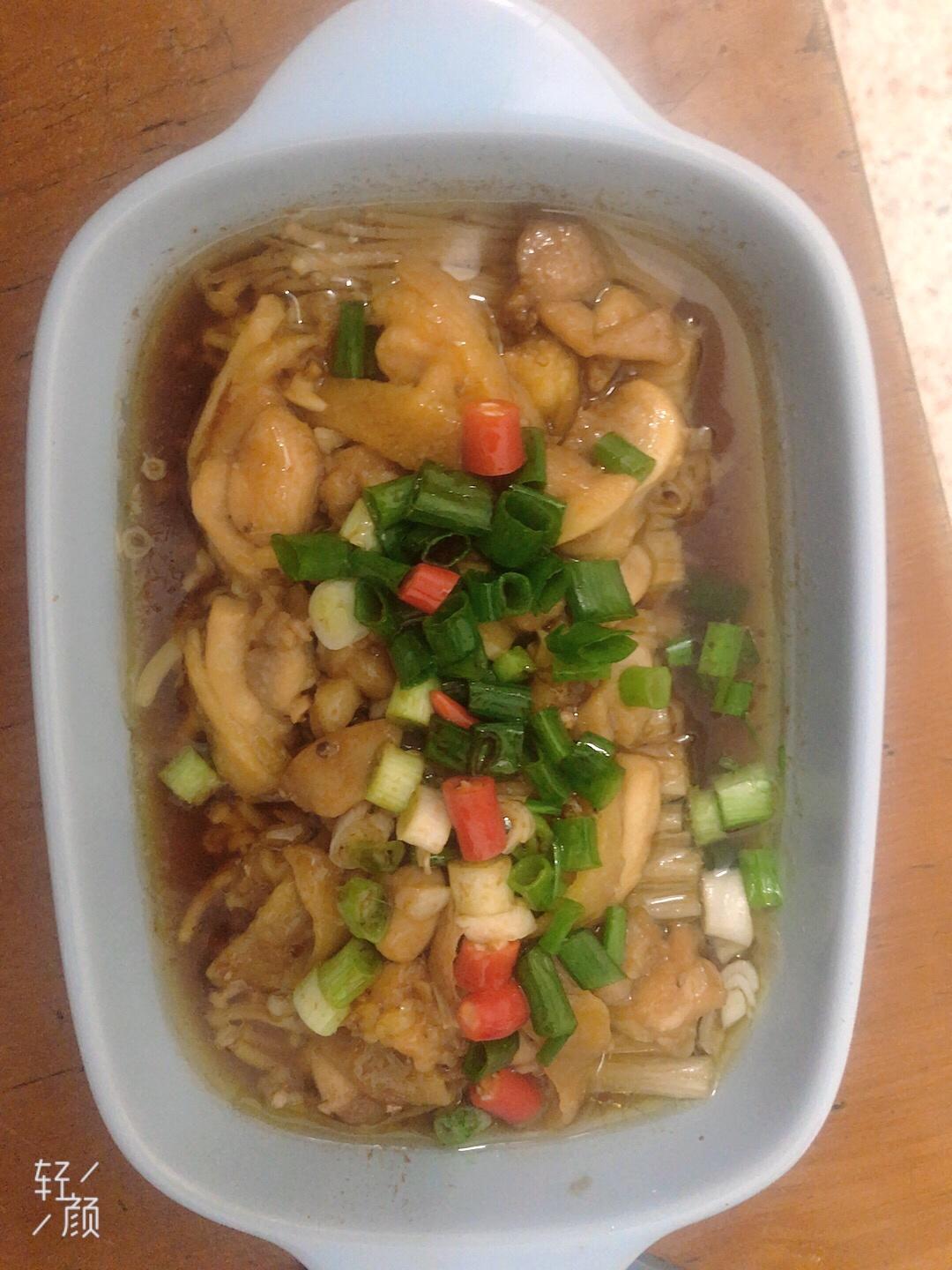 金针菇蒸鸡肉 超下饭