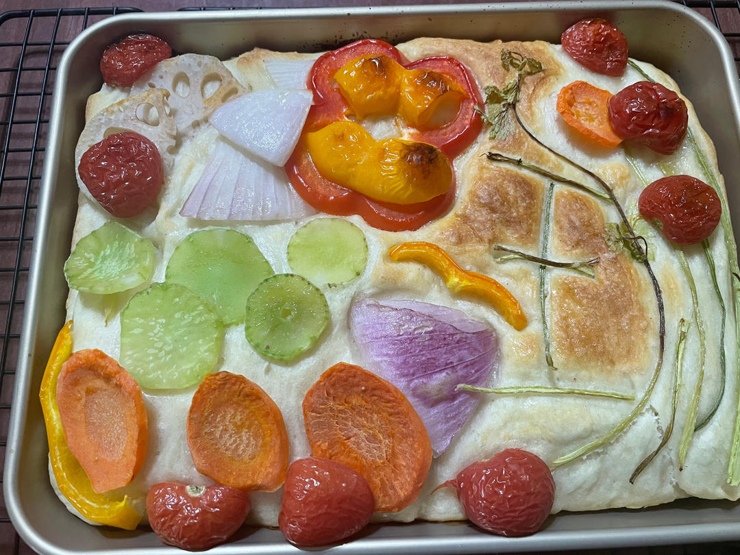 油画一般的意大利Focaccia佛卡夏面包