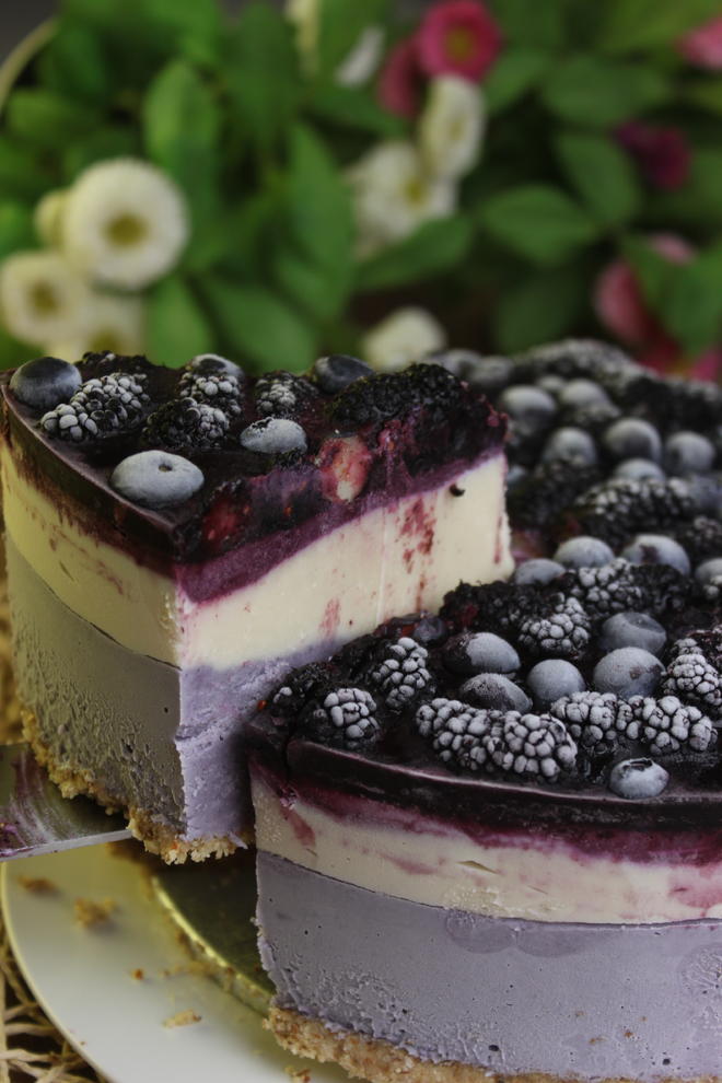 蓝莓芝士冰淇淋蛋糕低脂的做法