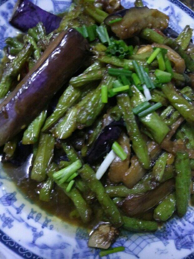 豆角炒茄子