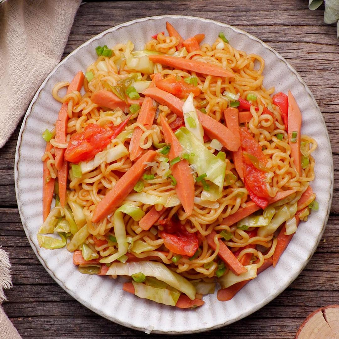 番茄火腿炒方便面