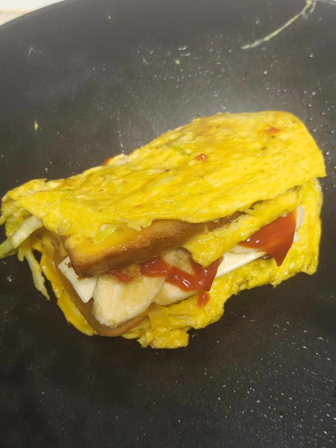 包菜火腿蛋包三明治