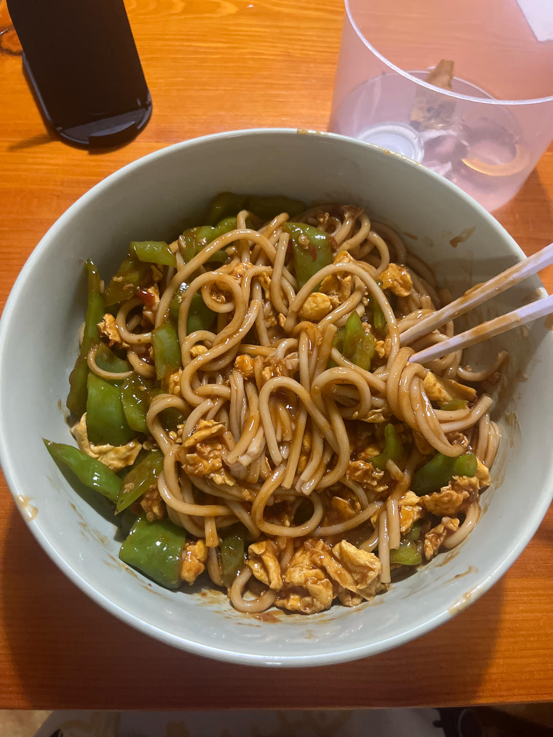 青椒鸡蛋拌面（主食，面条）