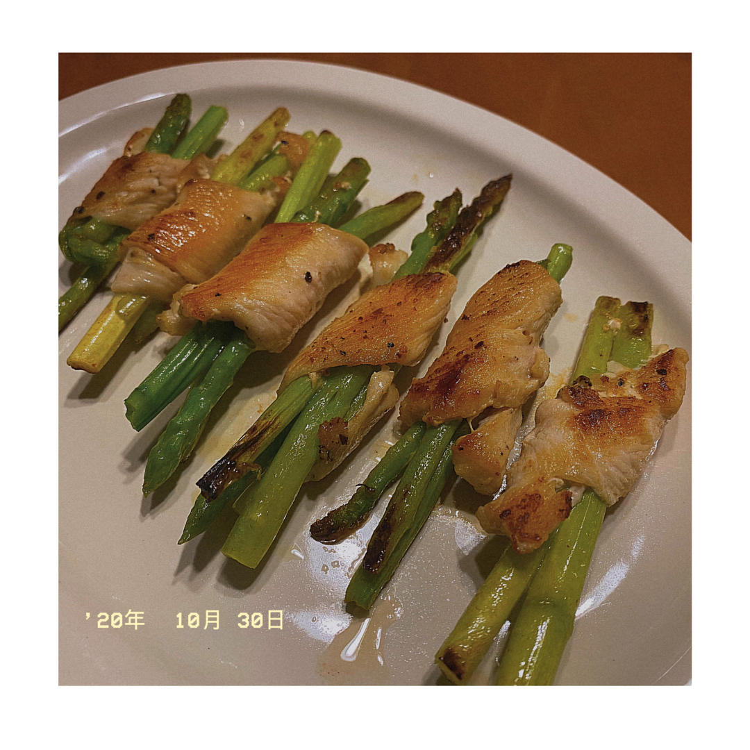 健康瘦身❗️㊙️ 香煎芦笋鸡肉卷
