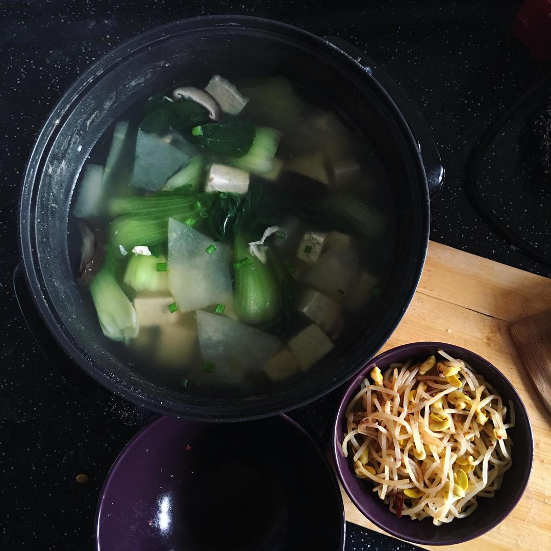 冬瓜油菜豆腐汤的做法