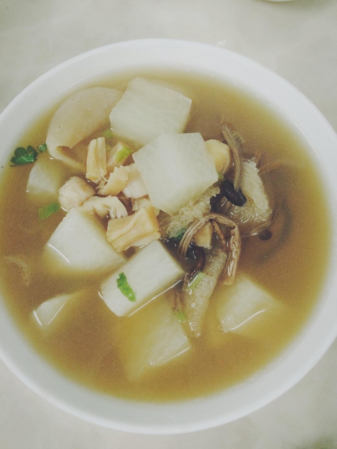 雙貝竹笙蘿蔔湯的做法