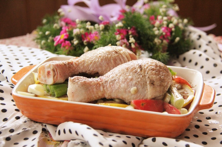 香蒜蕃茄烤鸡腿