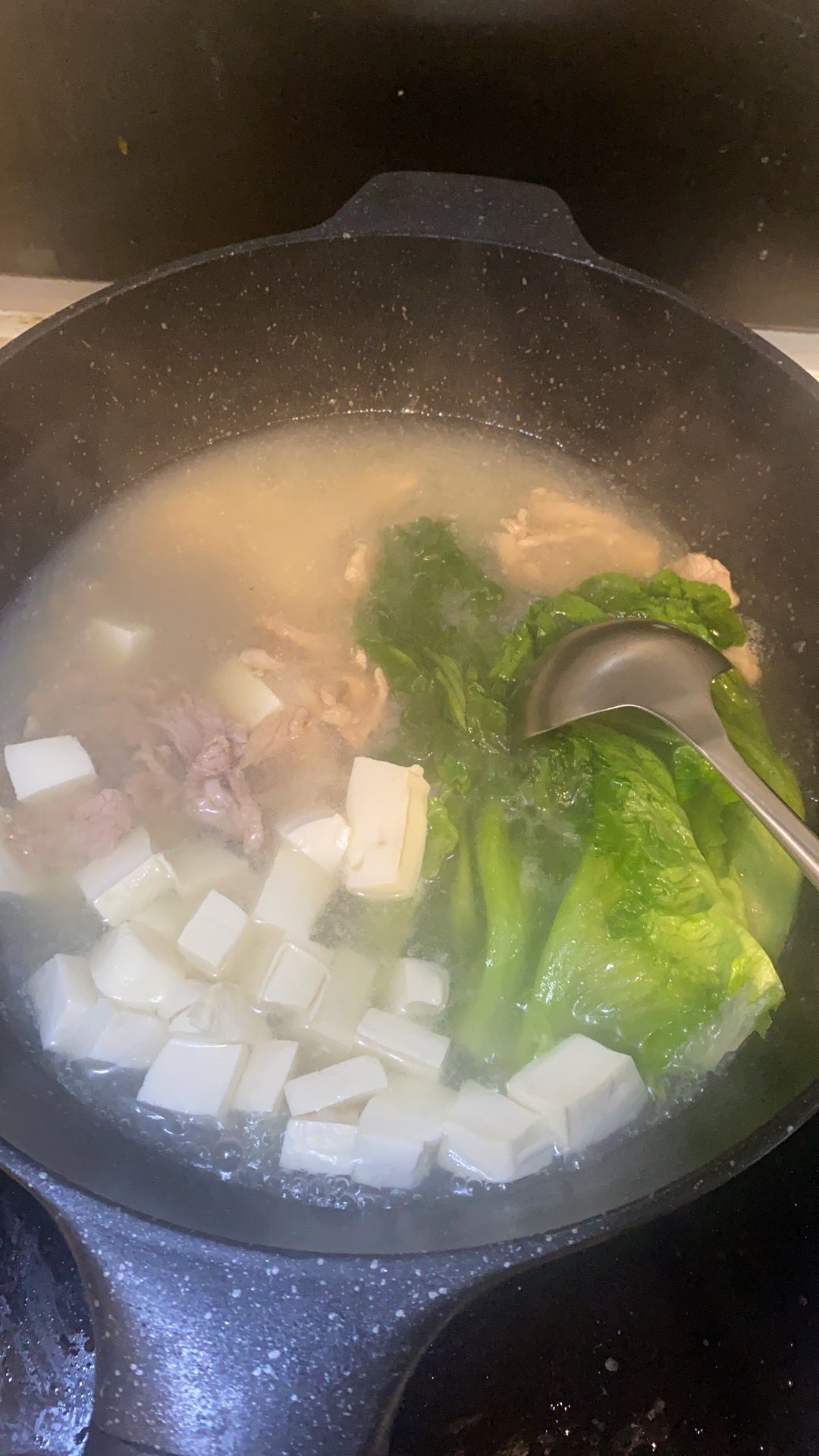 鲜到掉眉毛的豆腐肉片汤的做法 步骤2