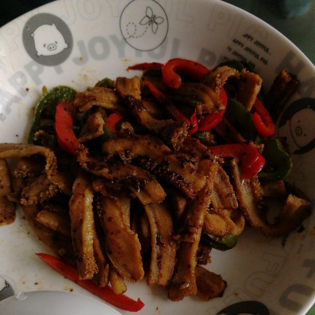 双椒炒牛肚丝